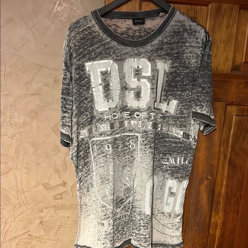 Diesel Gray Graphic Men's Shirt